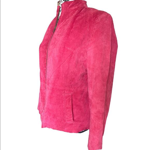 Tower Hill Sport Vintage Red Leather Front Zip Driving Jacket Coat size 8 - Picture 1 of 5